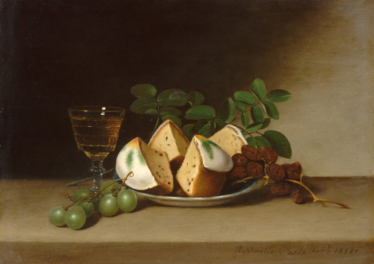 Ainda vida com bolo, 1818. de Raphaelle Peale