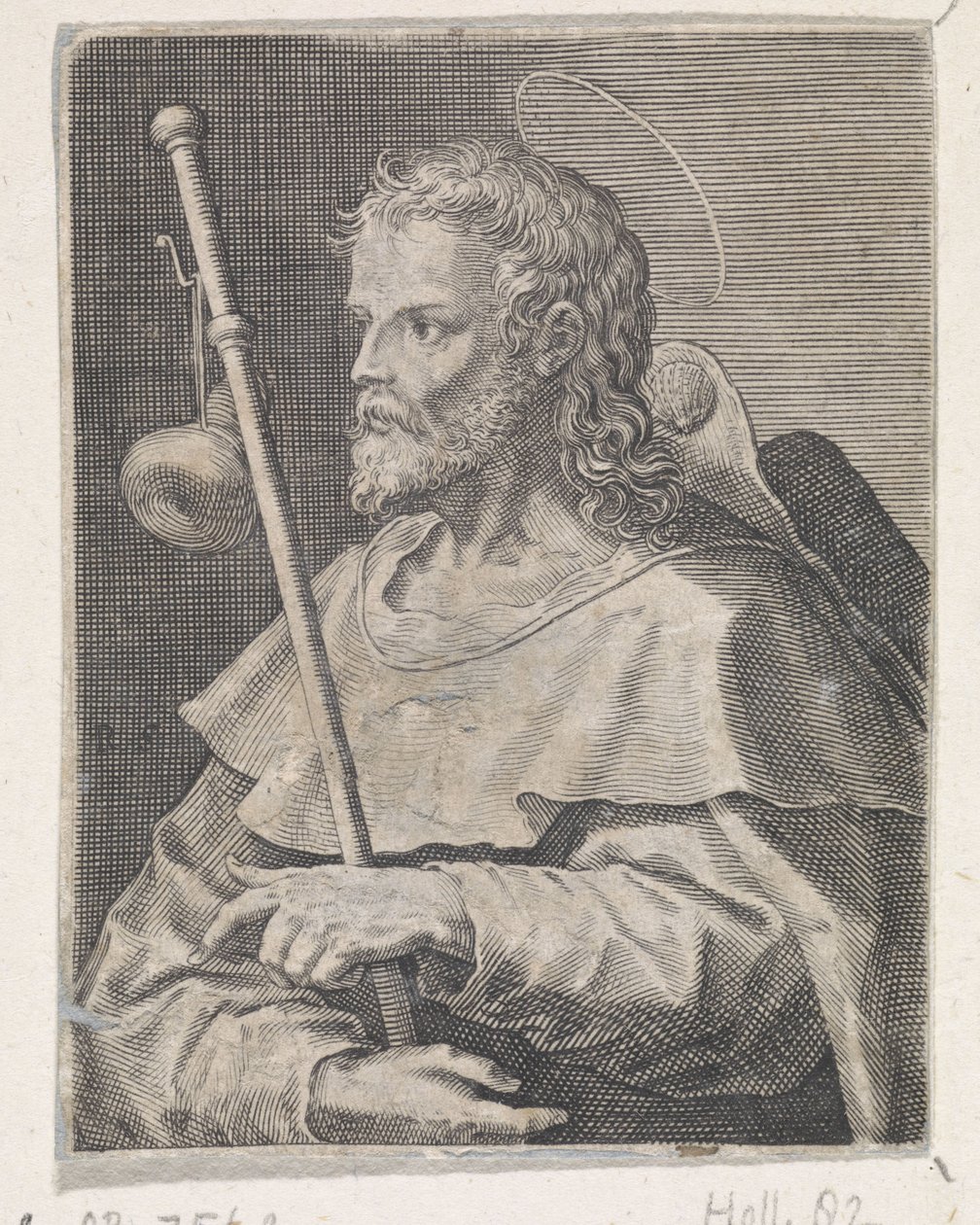 Apóstolo Tiago, o Maior Cristo, Maria e os Doze Apóstolos (título da série) de Raphaël Sadeler (I)