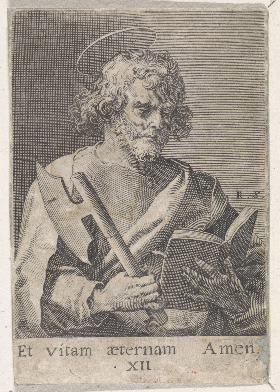 Apóstolo Matias Cristo, Maria e os Doze Apóstolos (título da série) de Raphaël Sadeler (I)