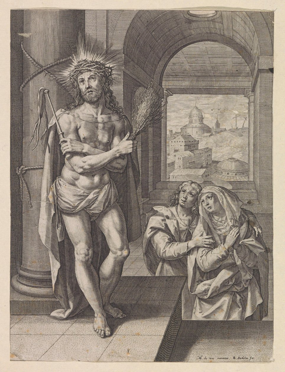 A flagelação de Cristo com João e Maria de Raphaël Sadeler (I)