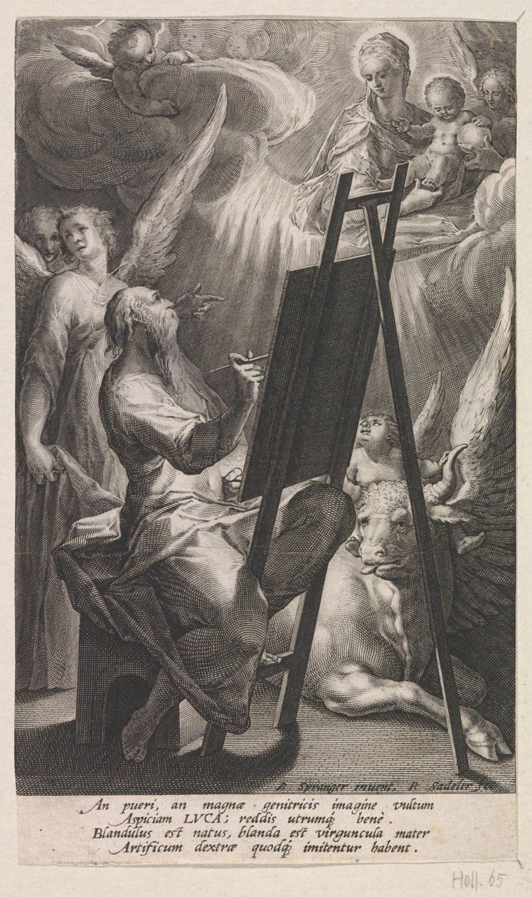 Lucas, o Evangelista, pinta Maria com o Menino Jesus de Raphaël Sadeler (I)