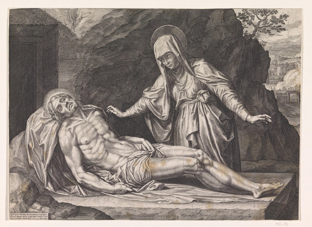 Maria com o corpo de Cristo de Raphaël Sadeler (I)