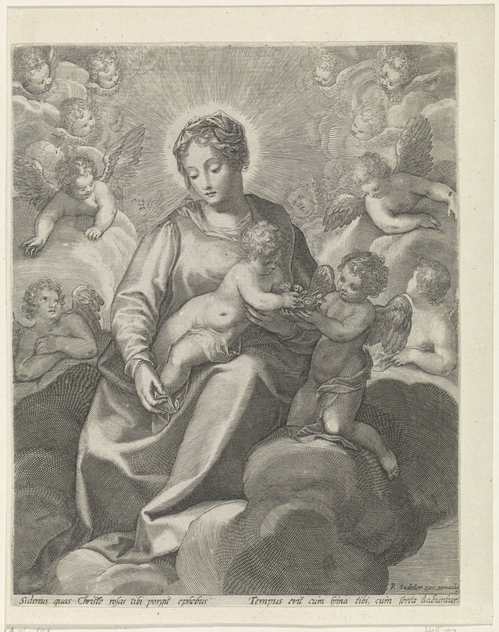 Maria com o Menino Cristo nas nuvens de Raphaël Sadeler (II)