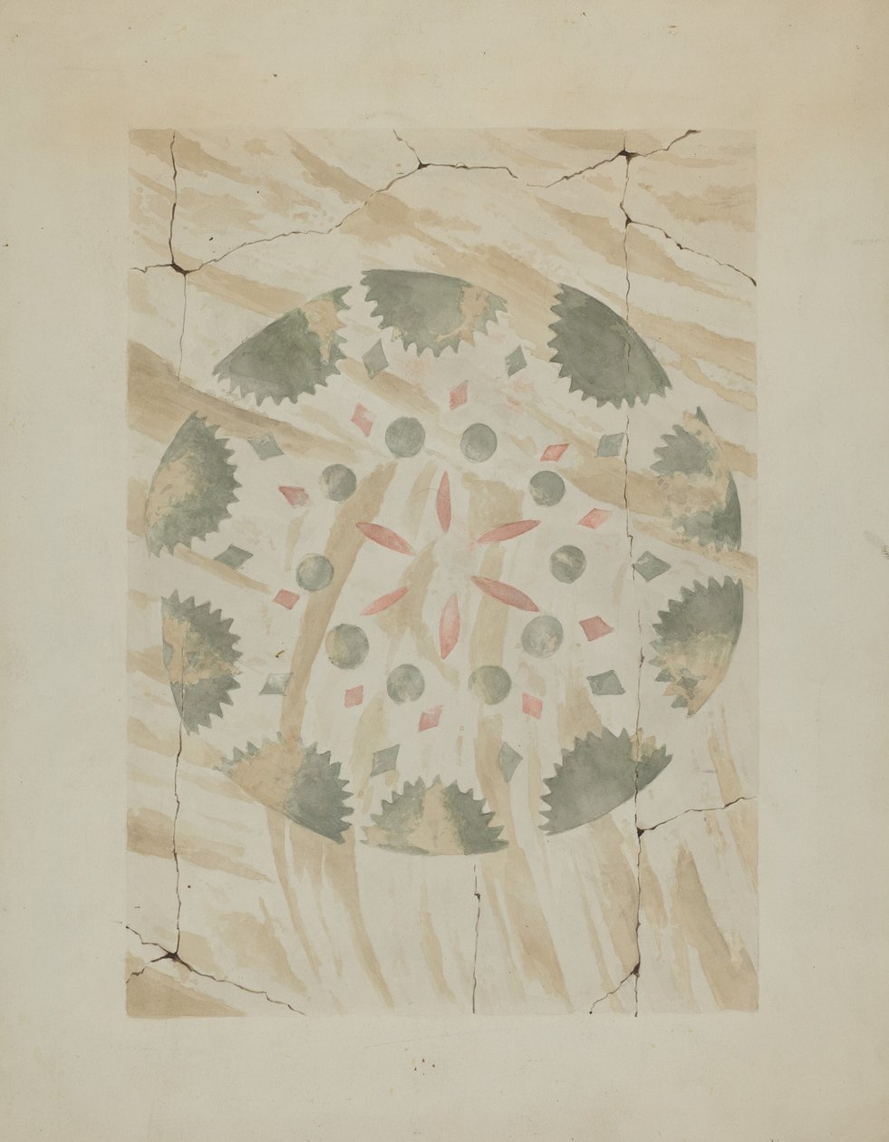Detalhe da parede estampada, c. 1937. de Ray Holden