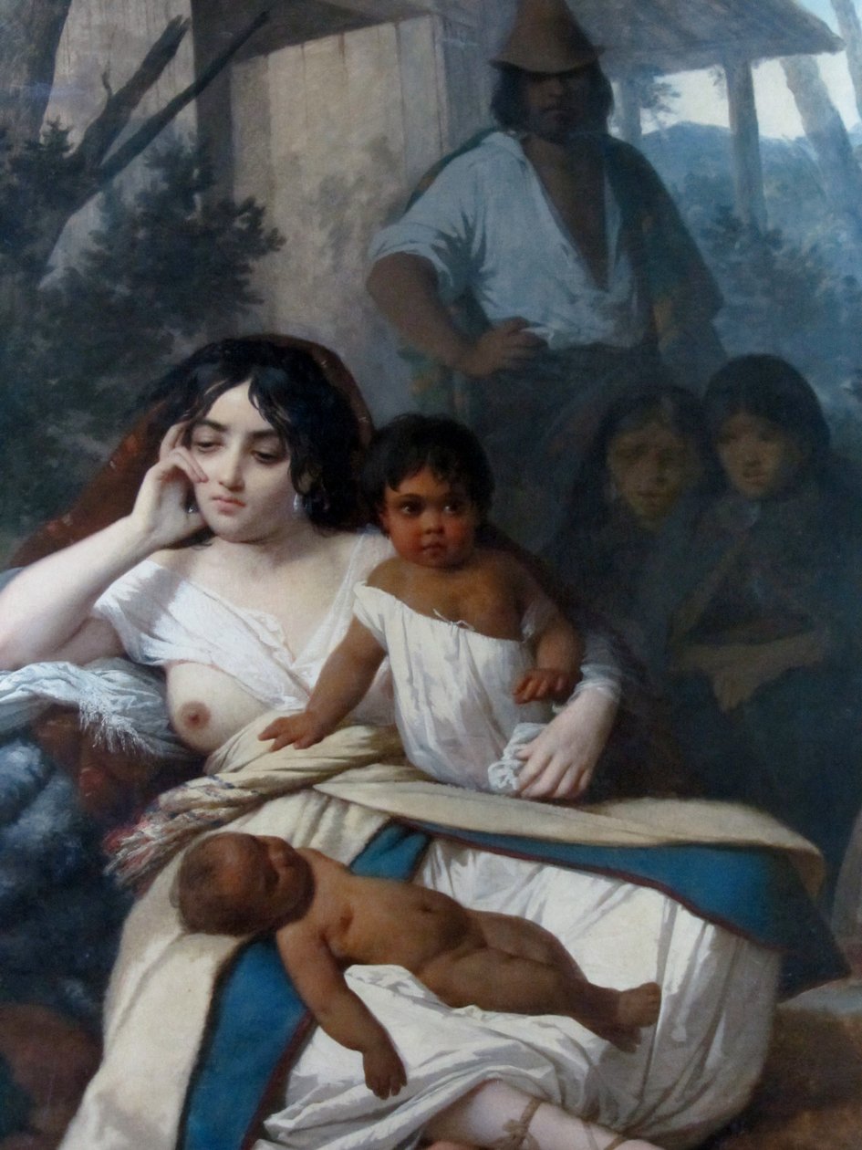 Elisa Bravo Jaramillo de Bañado, mulher do cacique ou Elisa Bravo em cativeiro (detalhe) de Raymond Auguste Quinsac Monvoisin