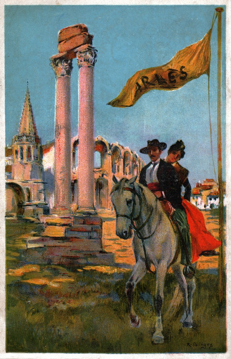 A cidade de Arles. (Ilustração, cerca de 1920) de Raymond Allegre