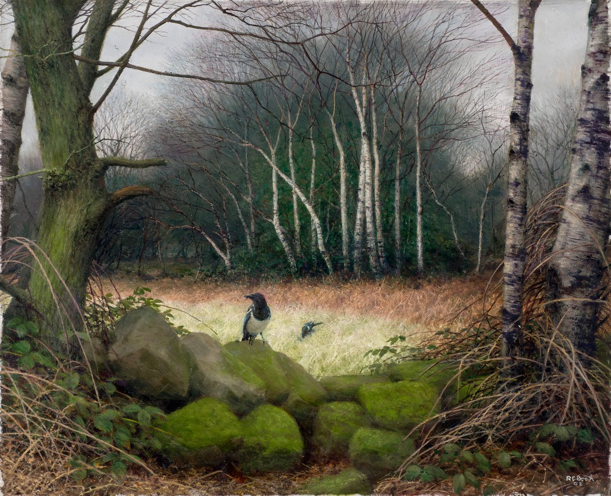 Uma manhã no fim do inverno, 2002 (óleo sobre cartão) de Raymond Booth