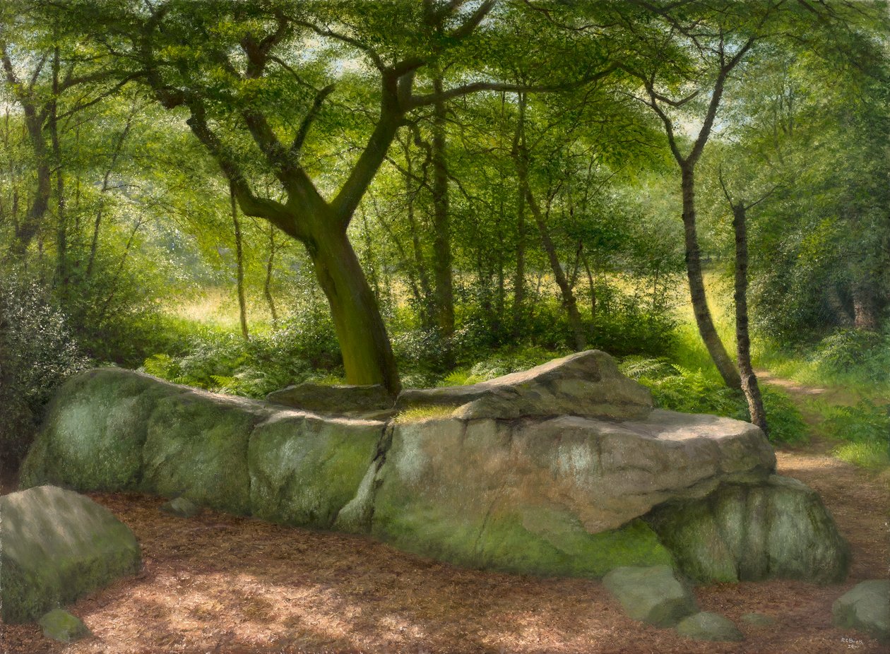 By Adel Crags: uma brilhante manhã de setembro de 2001 (óleo sobre cartão) de Raymond Booth