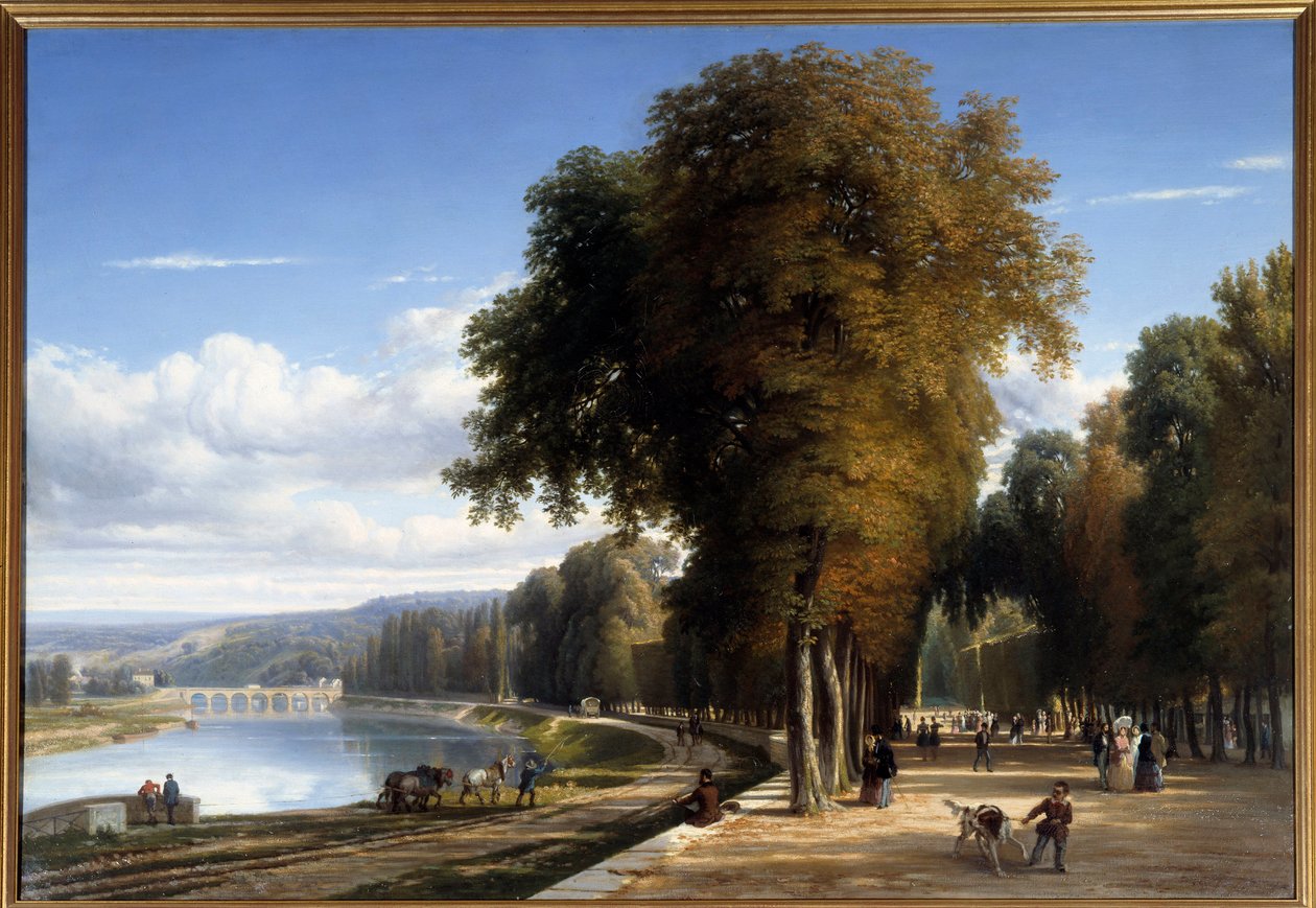 Caminhada para Saint Cloud Park Painting por Raymond Esbrat (1809-1856) 1850 Roanne. Musee Joseph Dechelette - Caminhada no parque de Saint Cloud. Pintura de Raymond Esbrat (1809-1856) de Raymond Esbrat