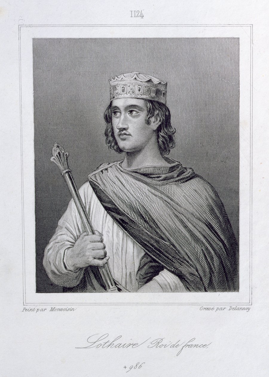 Lothair (941-986), rei da França, gravado por Delannoy de Raymond Quinsac Monvoisin