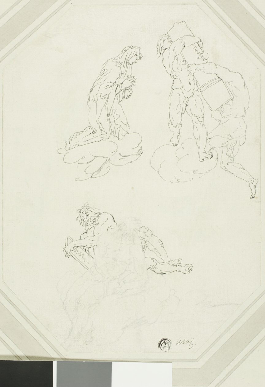 Virgem orante e figuras nas nuvens de Raymond de Lafage