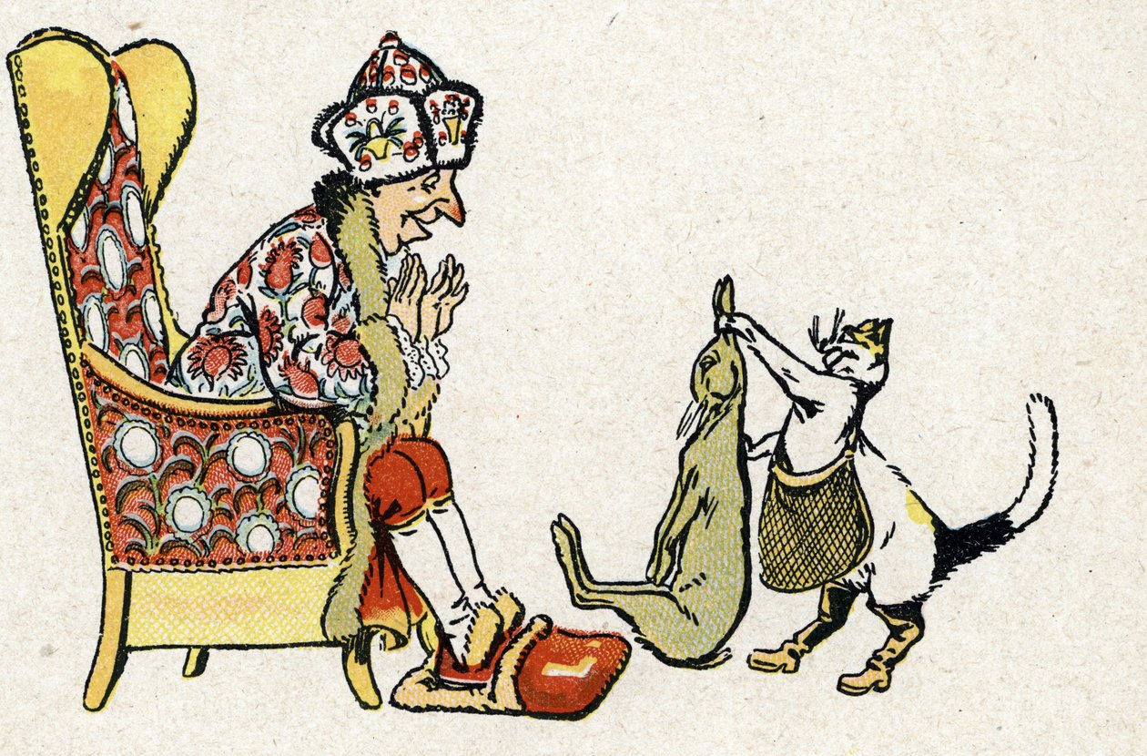Ilustração de "Le Chat Botte" para os Contos de Fadas de Charles Perrault (ilustração), cerca de 1920 de Raymond de la Neziere