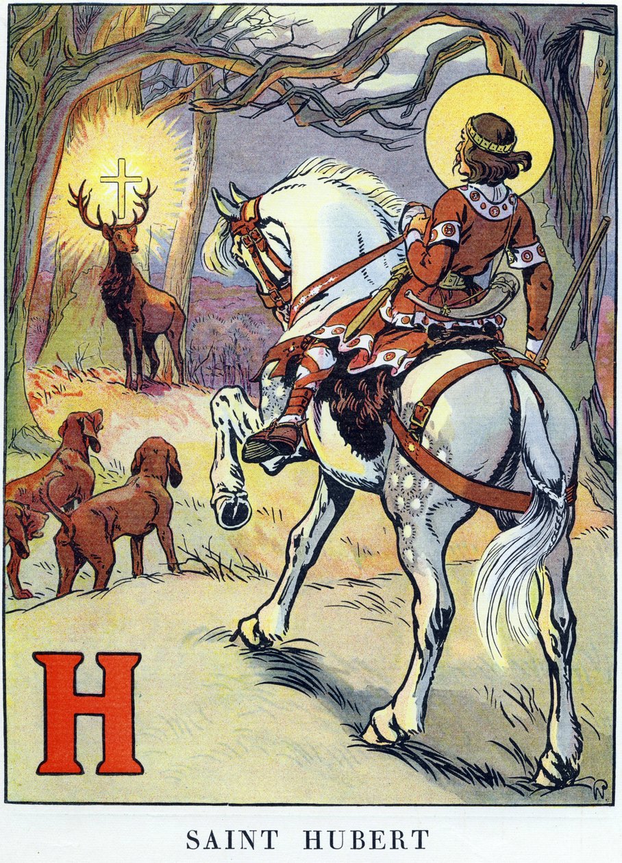 A visão de São Huberto (656 e 658-727) de Raymond de la Neziere