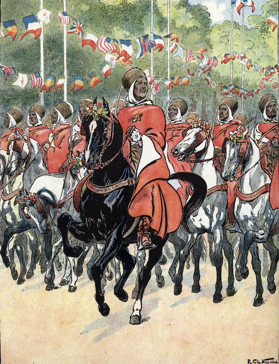 Primeira Guerra Mundial: desfile da vitória nos Campos Elíseos de Raymond de la Neziere