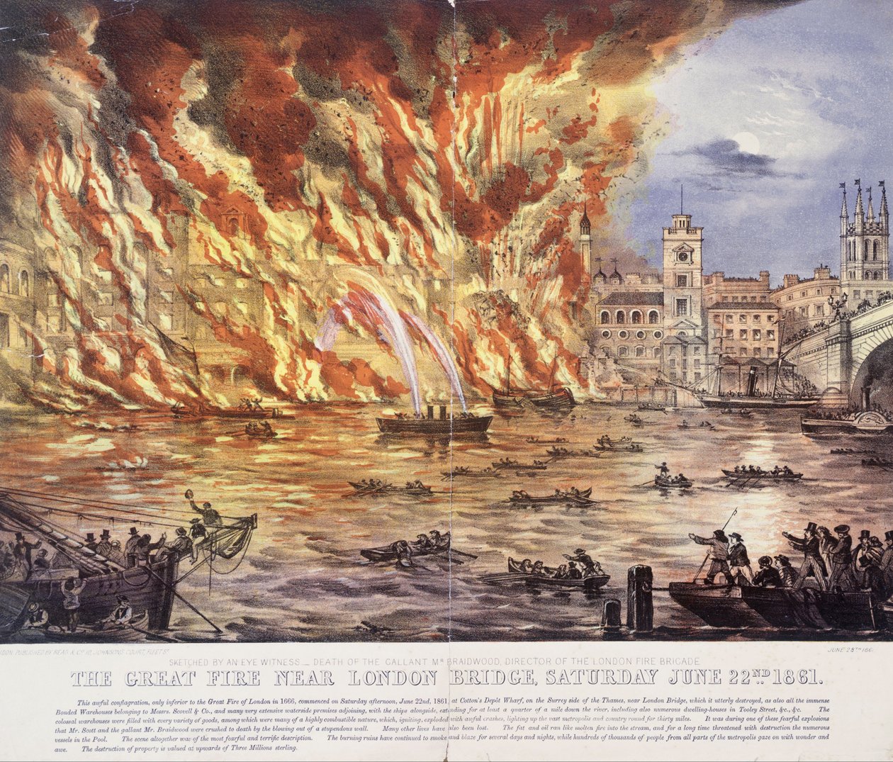 O Grande Incêndio Perto da Ponte de Londres, Sábado 22 de junho de 1861 de Read and Company
