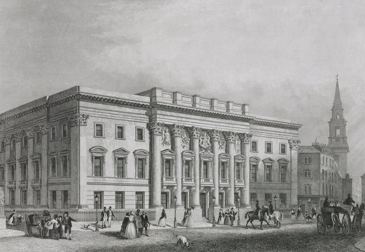 Vista do salão dos ourives de Foster Lane, gravado por Albutt, c.1835 de Read