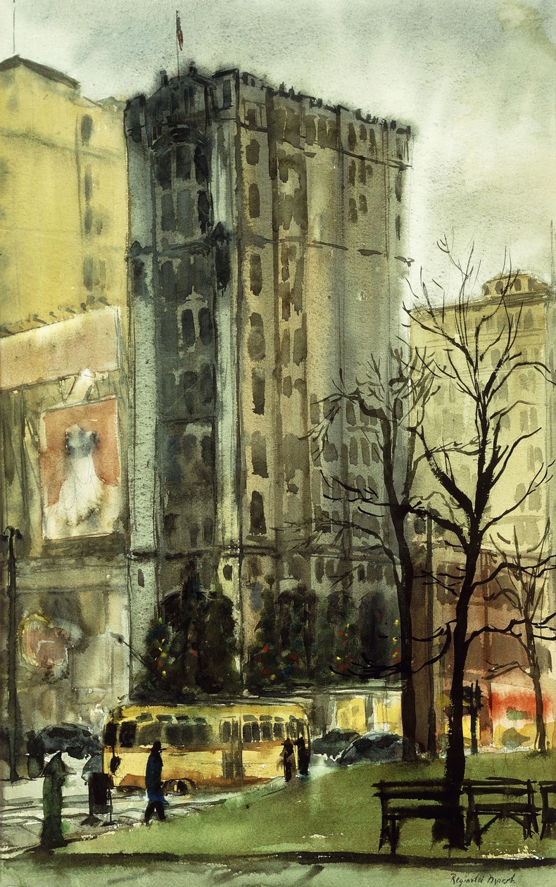 Um dia de chuva em Nova Iorque de Reginald Marsh