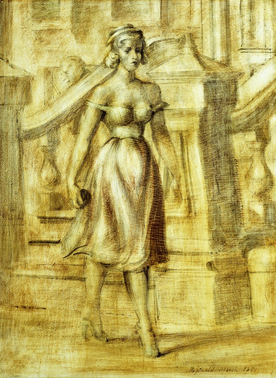 Senhora a passear: Uma pintura dupla de Reginald Marsh
