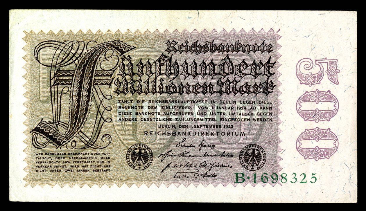 Papiermark da República de Weimar, era de hiperinflação pós-Primeira Guerra Mundial (1921-1924) de Reichsbankdirektorium Berlin