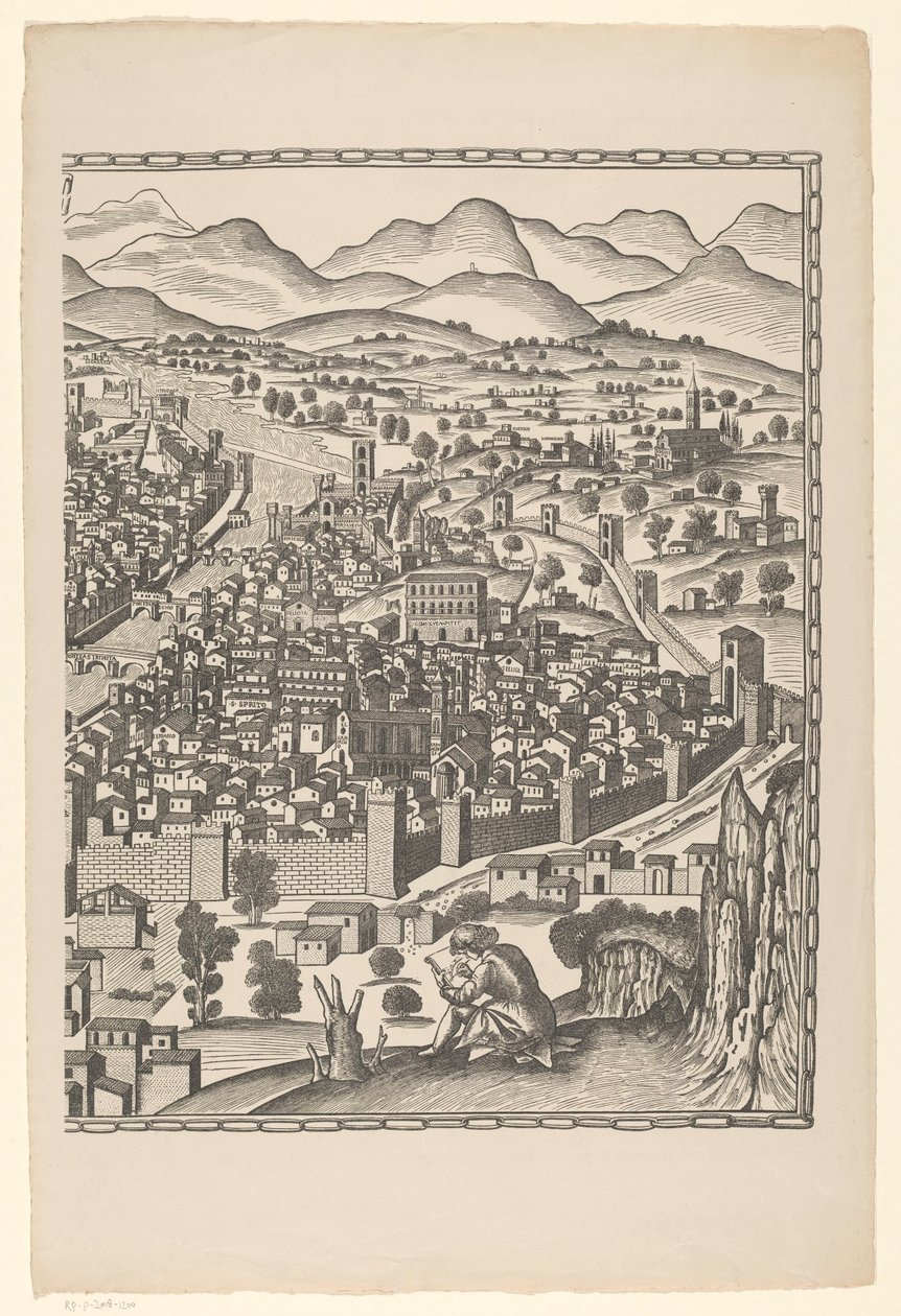 Vista de Florença (parte direita) Fiorenza (título no objeto) de Reichsdruckerei
