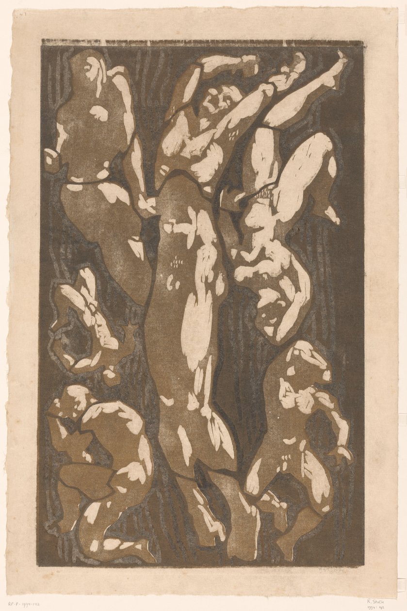 Composição com seis figuras humanas de Reijer Stolk (signed by artist)