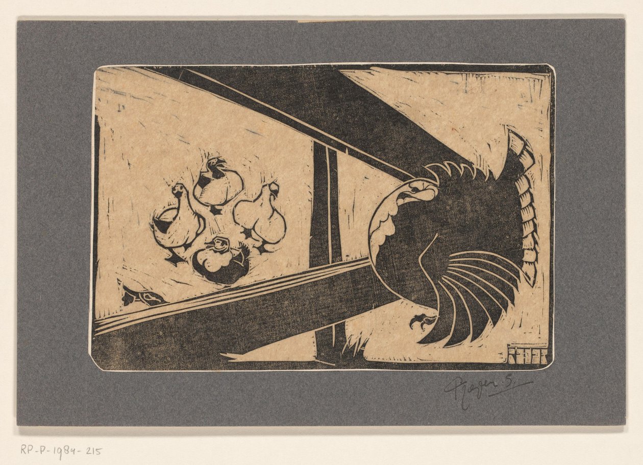 Turquia e patos na cerca de Reijer Stolk (signed by artist)