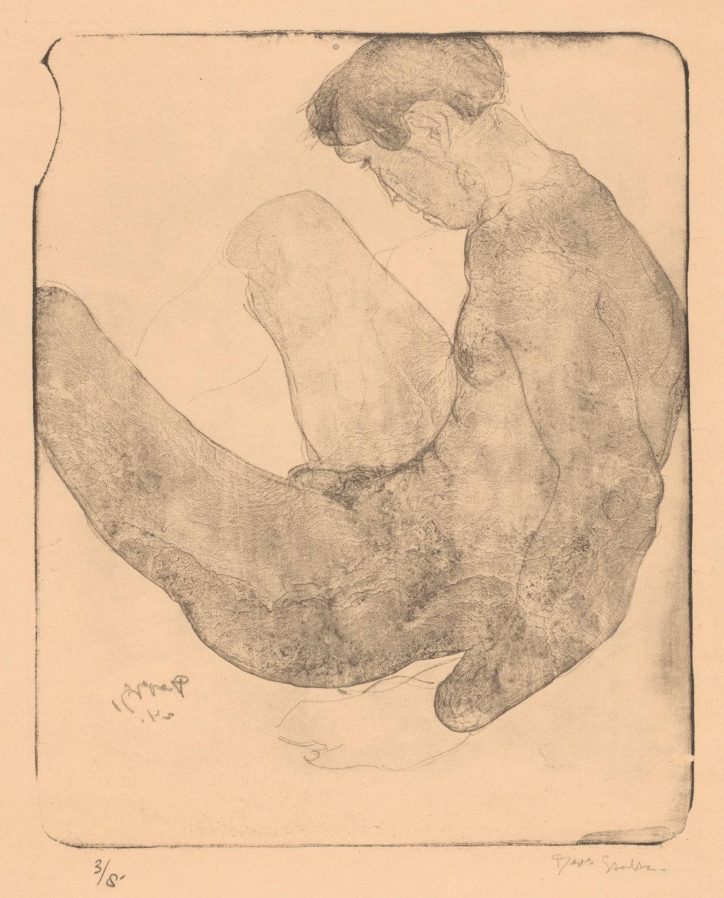 Homem nu com os joelhos levantados de Reijer Stolk (signed by artist)