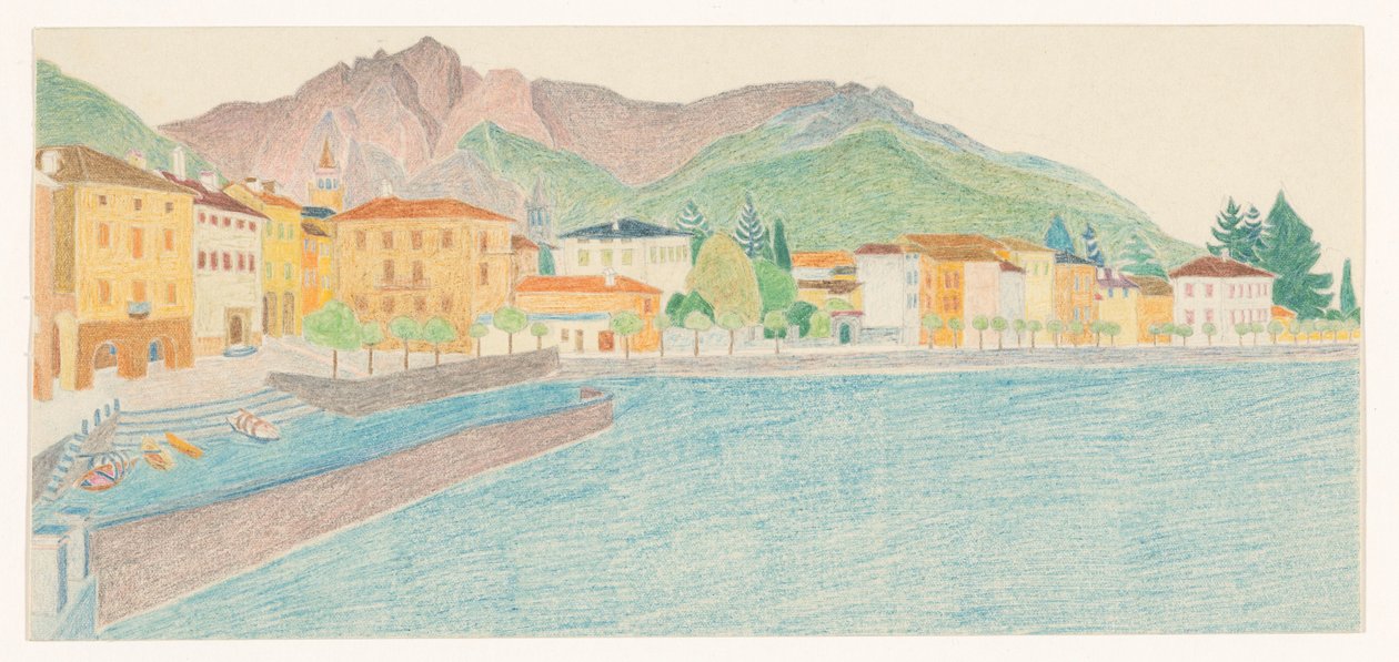 Vista de uma cidade italiana junto à água de Reijer Stolk