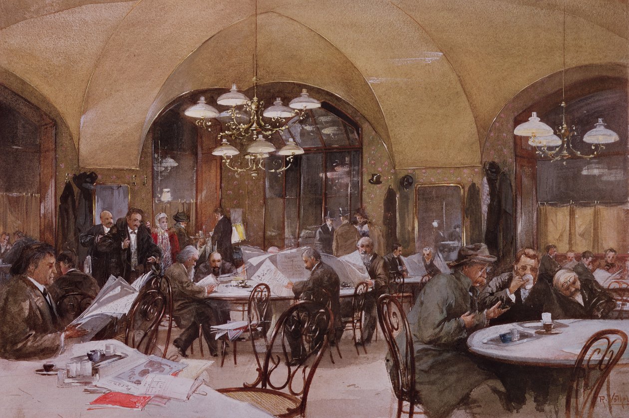 Cafe Griensteidl, Viena, 1890 de Reinhold Volkel