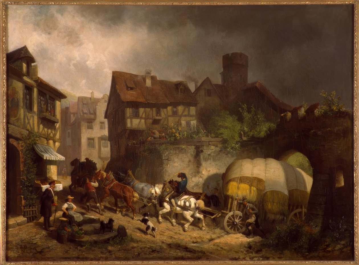R.Braun, cena da vila da Suábia de Reinhold Braun
