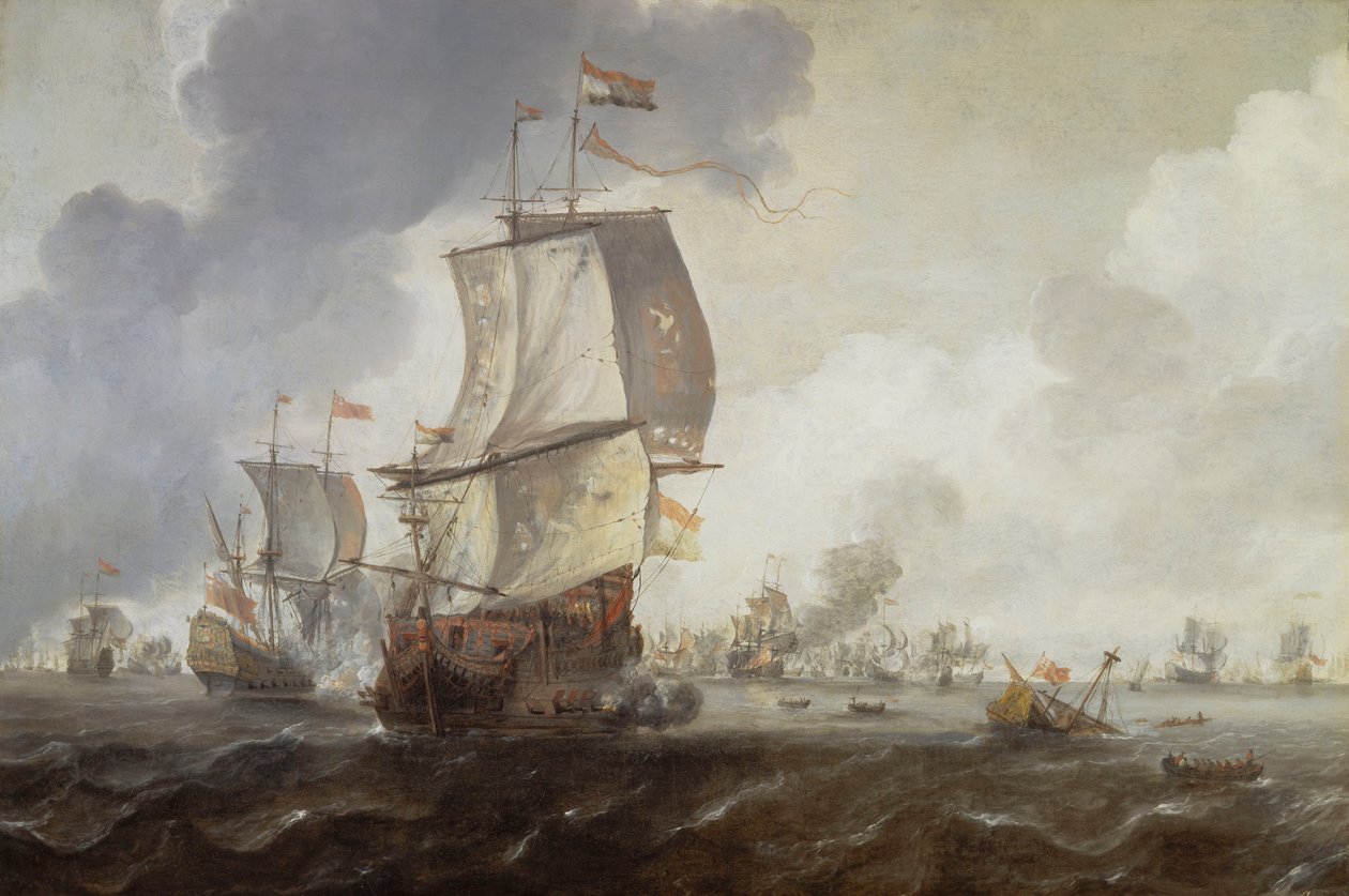 Uma batalha da Primeira Guerra Holandesa de Reinier Nooms