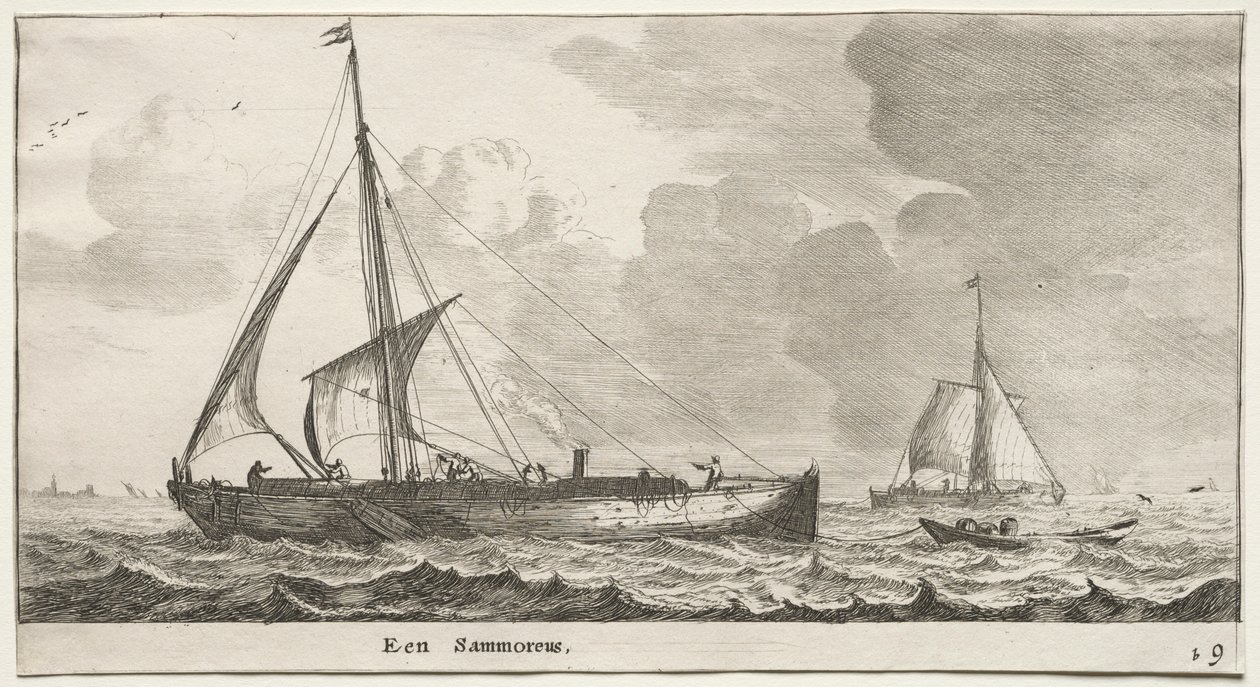 Navios de Amsterdã: um mercador. de Reinier Nooms