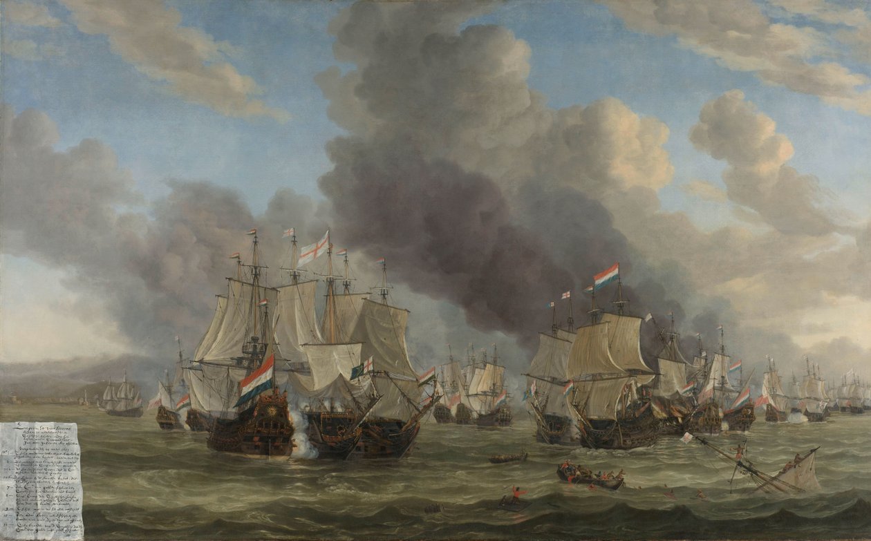 A Batalha de Livorno A Batalha Naval perto de Livorno, 14 de março de 1653 de Reinier Nooms