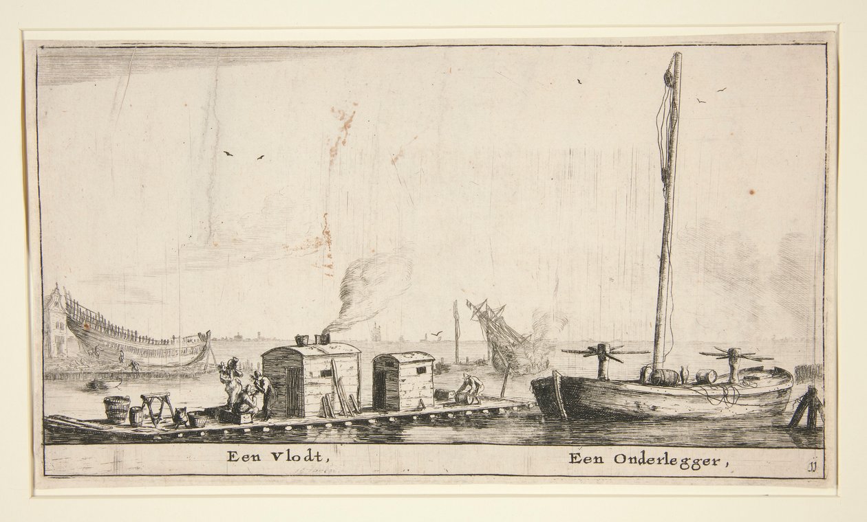 Dois barcos (um Vlodt, uma montanha-russa) de Reinier Nooms