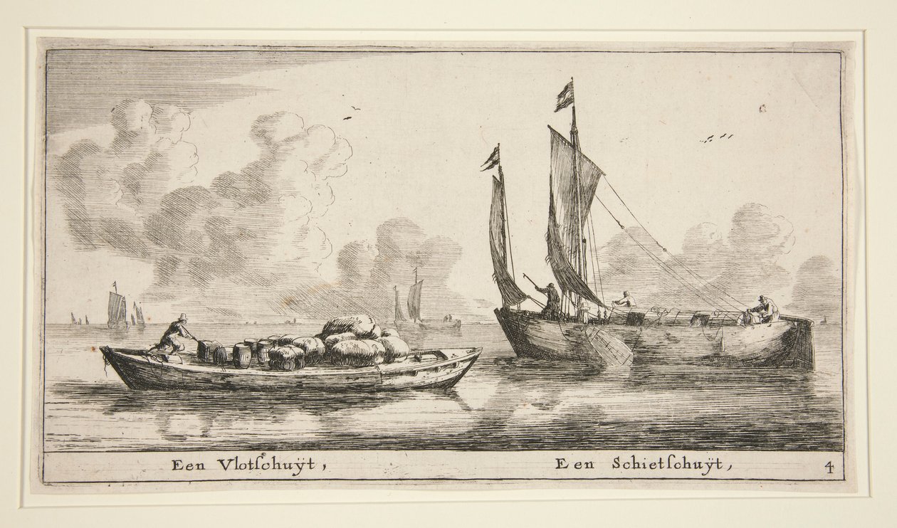 Dois barcos (A Vlotschuyt, A Schietschuyt) de Reinier Nooms