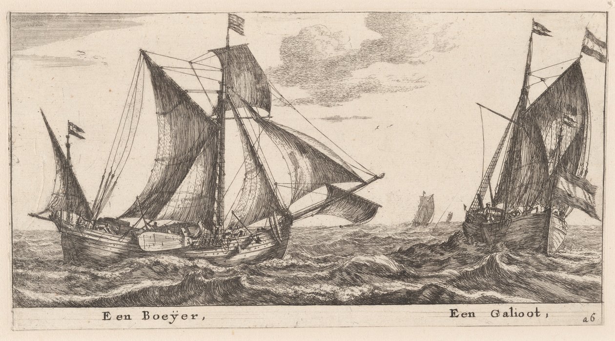 Um Boeier e um Galliot de Reinier Nooms, called Zeeman