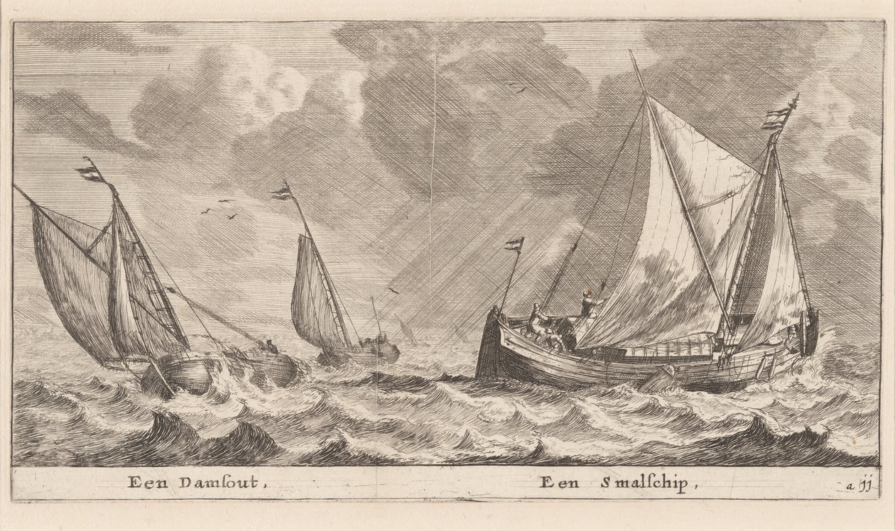 Um Damschuit e um "Smalschip" de Reinier Nooms, called Zeeman