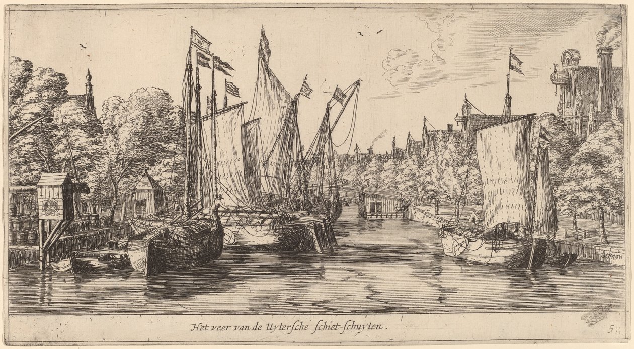 O Ferry para Utrecht (Het veer van der Uytersche schiet-schuyten) de Reinier Nooms, called Zeeman