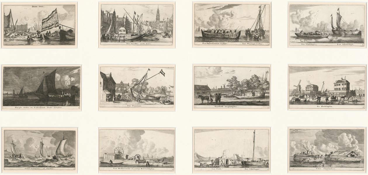 Vários Navios e Vistas de Amstelredam (Vários Navios e Vistas de Amsterdã): Parte III de Reinier Nooms, called Zeeman