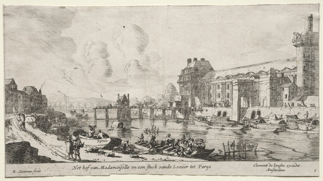 Vistas de Paris: Vista do Louvre e das Tulherias de Reinier Nooms, called Zeeman