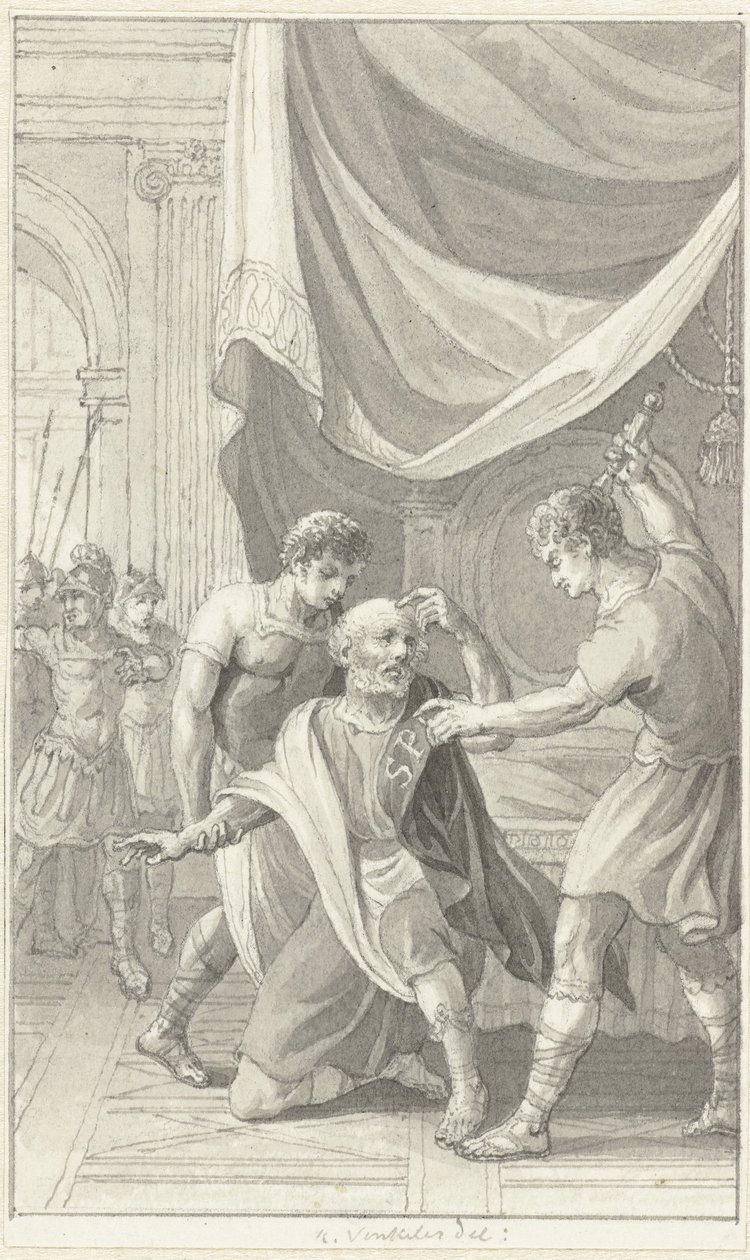 Gordianus de oitenta anos de idade forçado ao emperorismo de Reinier Vinkeles (I)