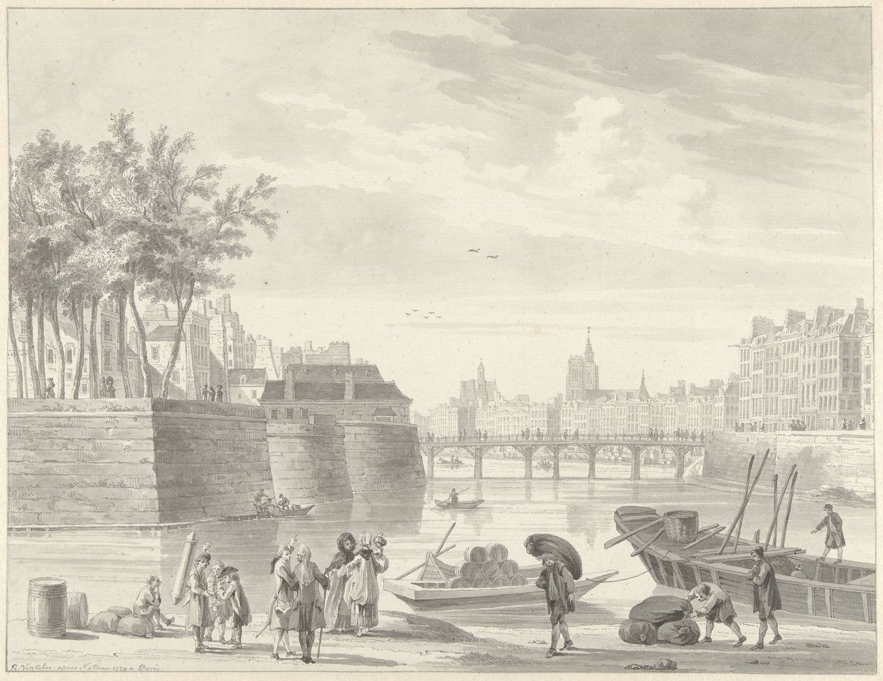 Vista da Pont Rouge, Paris de Reinier Vinkeles (I)