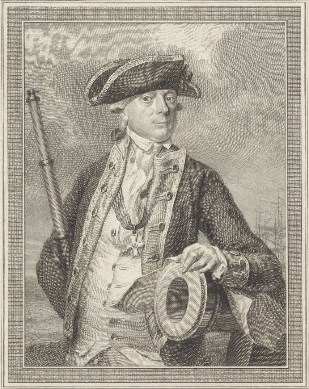 Almirante Jan Hendrik van Kinsbergen 1735-1819, Conde de Dogger Bank, 1781 de Reinier Vinkeles