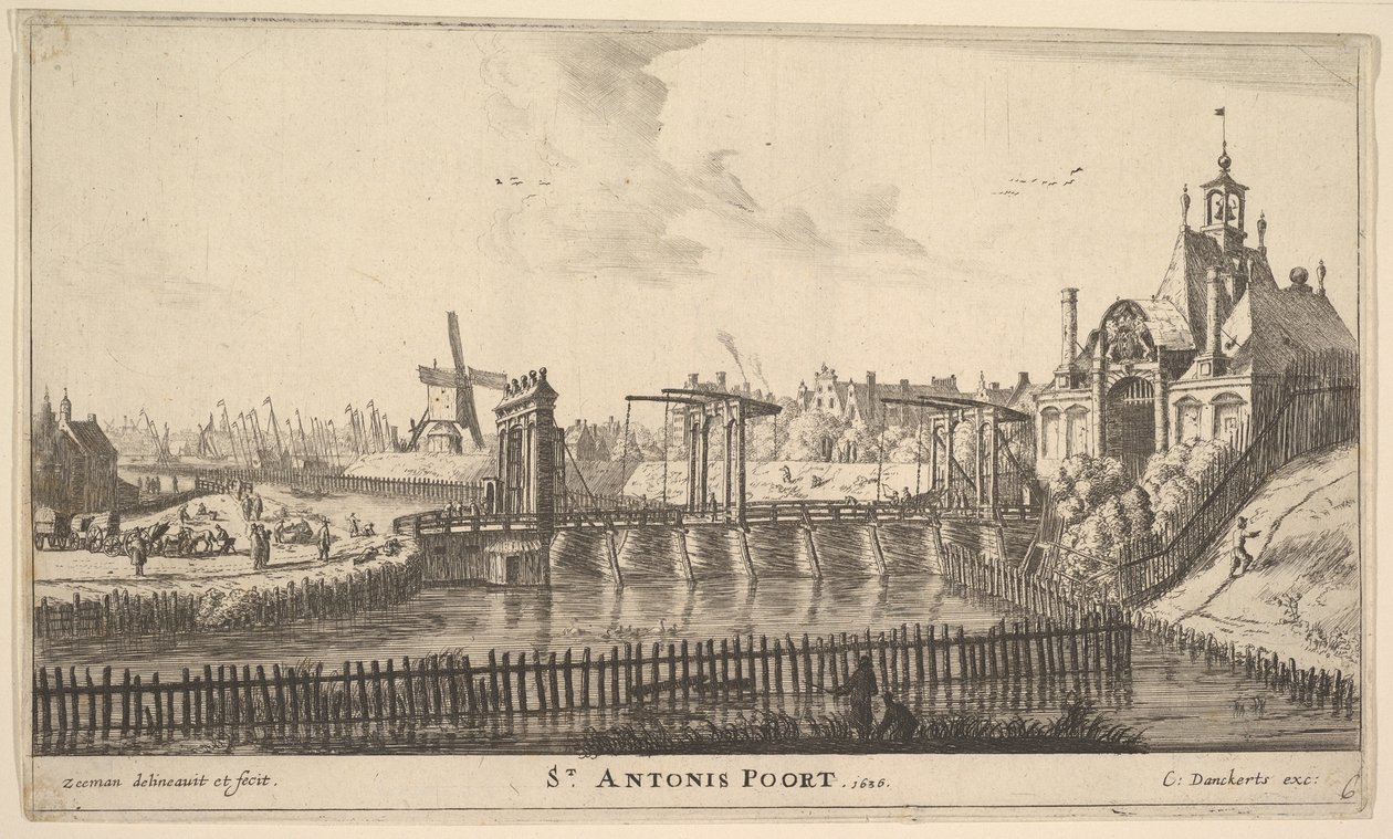 St. Antonis Poort, Amsterdã, meados do século XVII. de Reinier Zeeman
