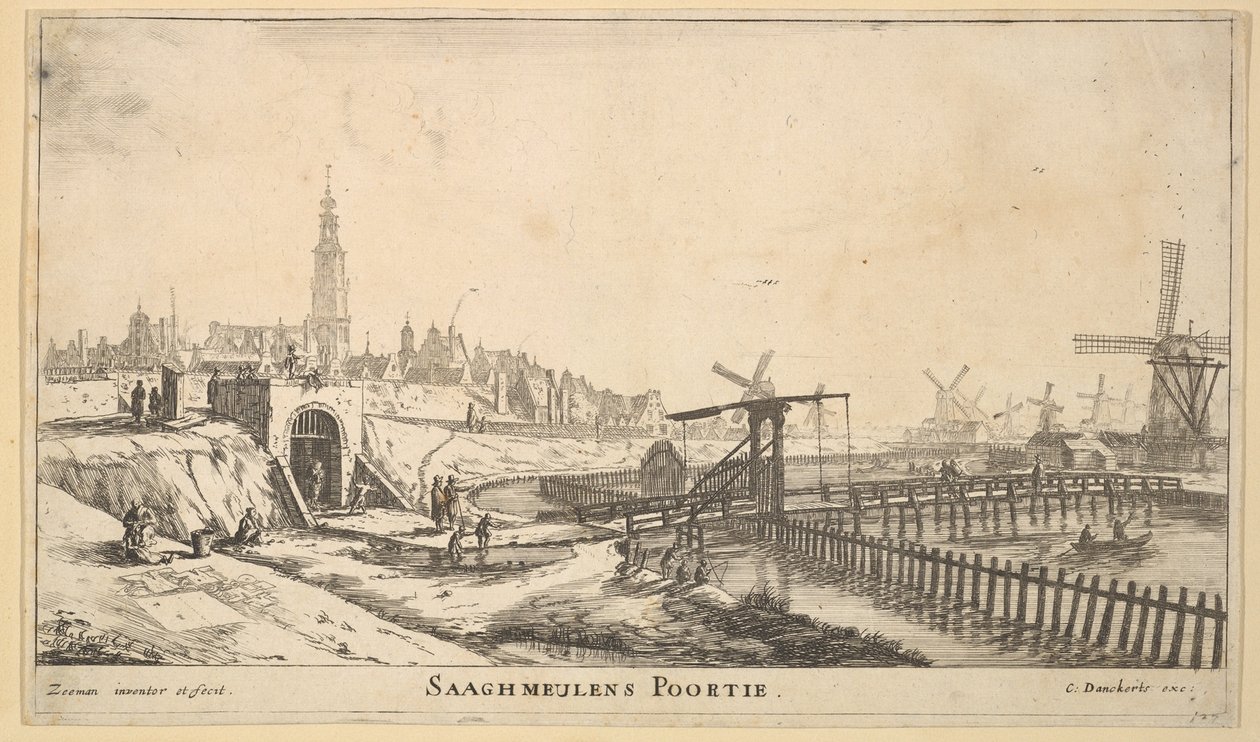 O portão de Zaagmolen, século XVII. de Reinier Zeeman