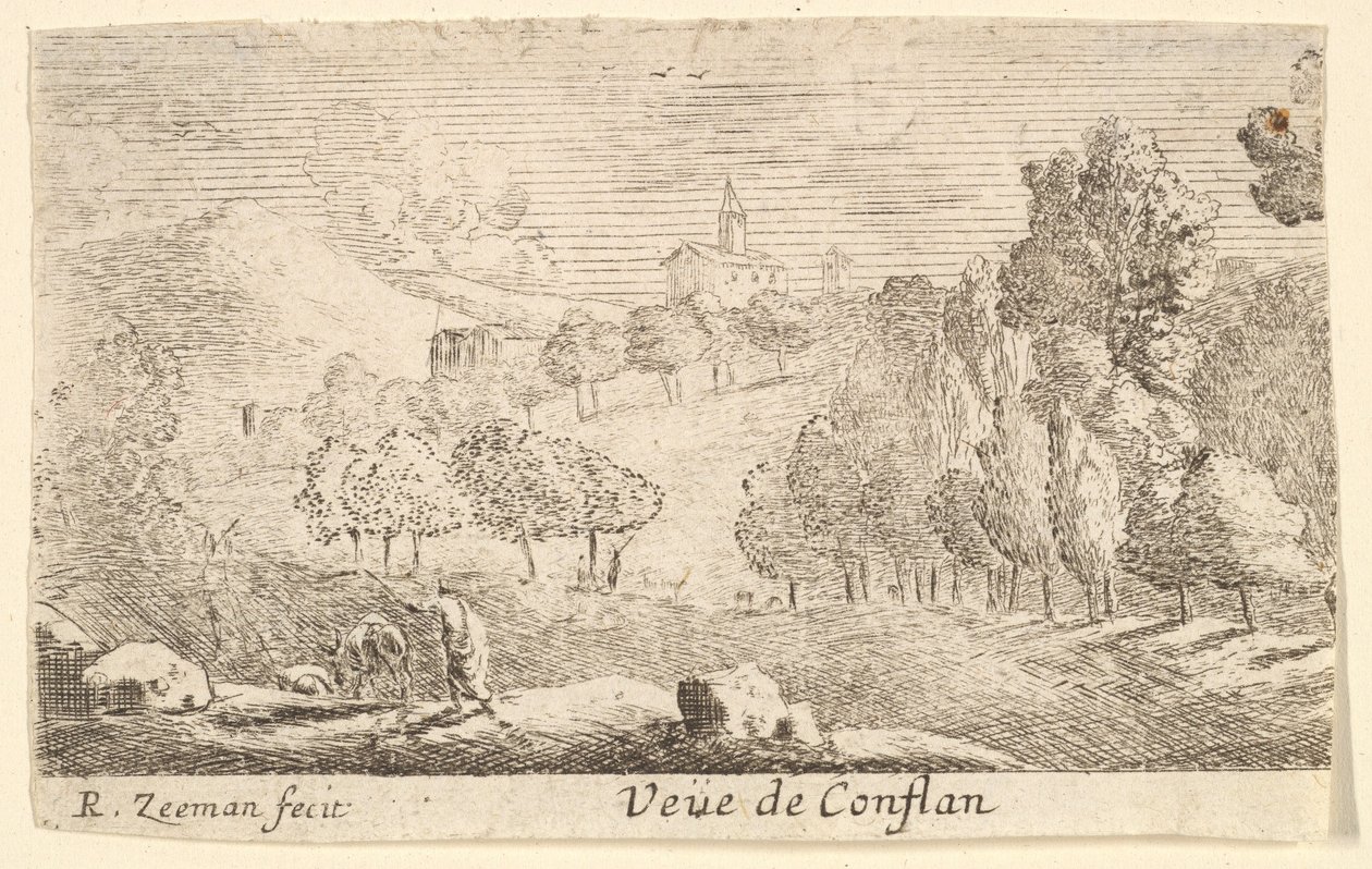Veüe de Conflans, meados do século XVII. de Reinier Zeeman