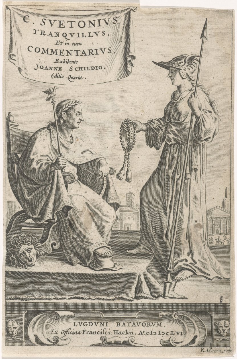 Pedestal com um imperador em seu assento Página de rosto para: J. Schild, [Opera], 1656 de Reinier van Persijn