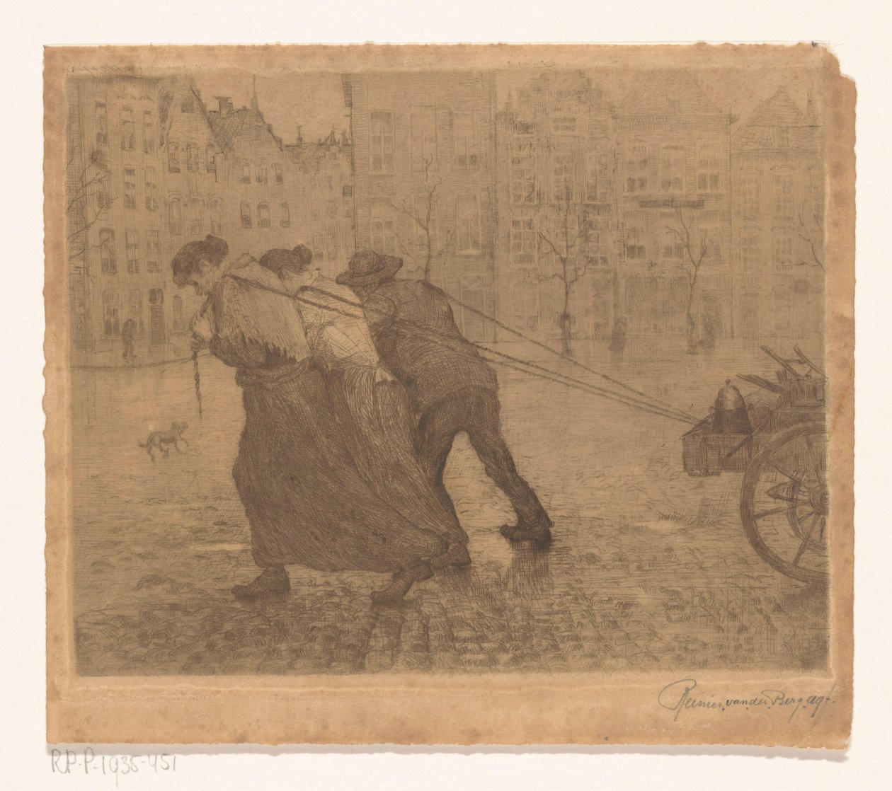 Puxando carrinho de Reinier van den Berg (signed by artist)