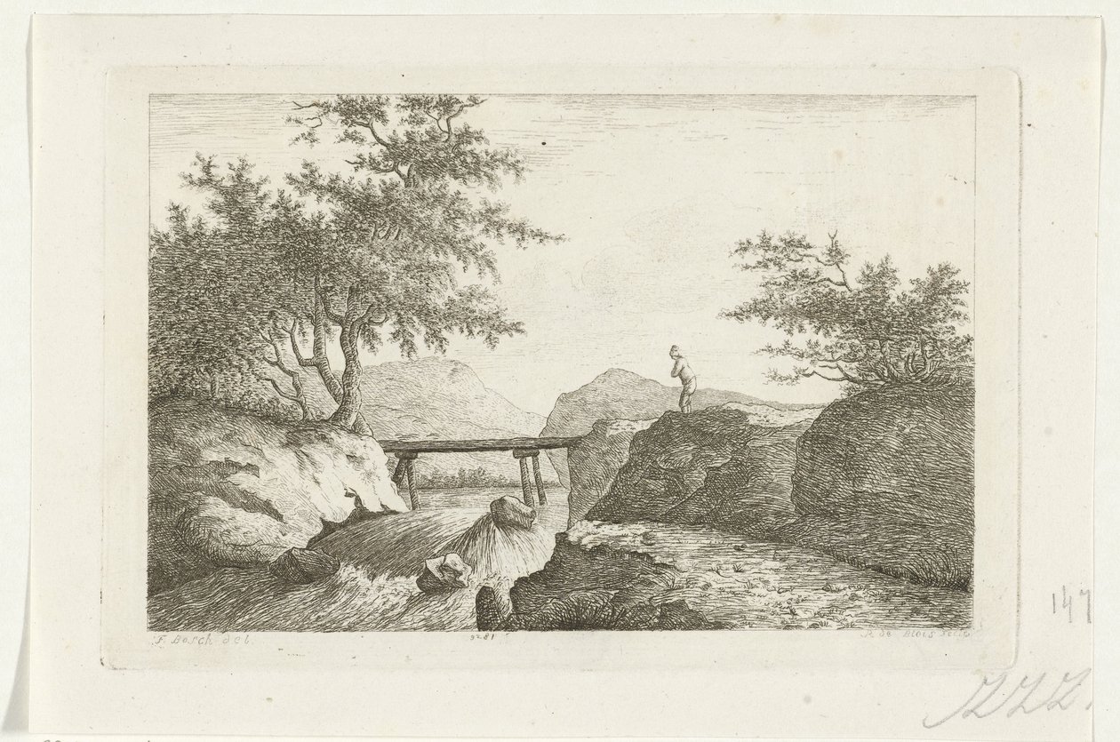 Ponte em uma cachoeira de Reinierus Albertus Ludovicus baron van Isendoorn à Blois