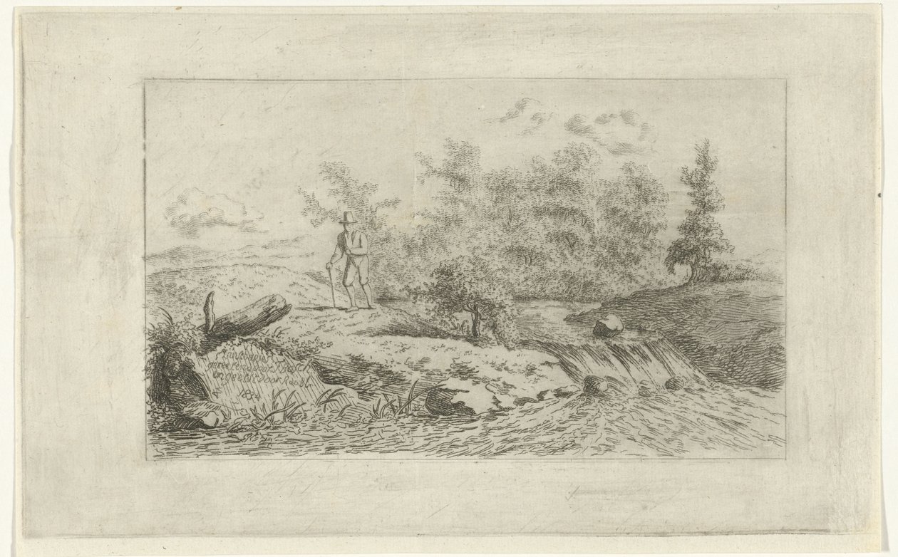 Homem em uma cachoeira de Reinierus Albertus Ludovicus baron van Isendoorn à Blois